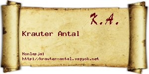 Krauter Antal névjegykártya